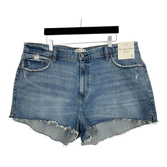 Abercrombie & Fitch Womens Size 20 Curve Love High Rise The Mom Short New - Picture 1 of 3